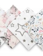 Sensillo Set 4 mini prosopele Spit Up Pink 35x35 cm din muselinatesatura din bumbac delicat