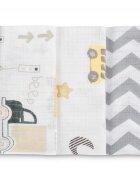 Sensillo Set 5 scutece multifunctionale Cars Beige 70x80 cm din muselina 100 bumbacsuprafata texturatamoale si absorbanta