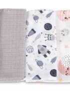 Sensillo Set 5 scutece multifunctionale Cosmos Grey 70x80 cm din muselina 100 bumbacsuprafata texturatamoale si absorbanta