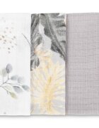 Sensillo Set 5 scutece multifunctionale Floral Grey 70x80 cm din muselina 100 bumbacsuprafata texturata moale si absorbanta