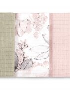 Sensillo Set 5 scutece multifunctionale Teddy Pink 70x80 cm din muselina 100 bumbacsuprafata texturatamoale si absorbanta