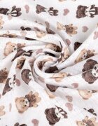 Sensillo Set 5 scutece multifunctionale Teddy Pink 70x80 cm din muselina 100 bumbacsuprafata texturatamoale si absorbanta