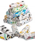Sensillo Set 5 scutece tetra Boy 70x80 cmdin bumbac ecologic cu imprimeu coloratabsorbante si moi