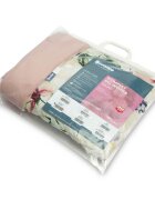 Sensillo Set pernuta cu volanas si pilota pentru caruciorlandoupatut copii Magnolia Pink cu doua fete bumbaccatifea Umplutura silicon lyocell antialergic Recomandat de la nastere