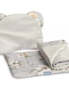Sensillo Set pernuta si pilota pentru caruciorlandoupatut copii Lily Grey cu doua fete bumbaccatifea Umplutura silicon lyocell antialergic Perna cu urechiuse Recomandat de la nastere