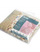 Sensillo Set pernuta si pilota pentru caruciorlandoupatut copii Teddy Square Beige cu doua fete bumbaccatifea Umplutura silicon lyocell antialergic Perna cu urechiuse Recomandat de la nastere