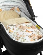 Sensillo Set pernuta si pilota pentru caruciorlandoupatut copii Teddy Square Beige cu doua fete bumbaccatifea Umplutura silicon lyocell antialergic Perna cu urechiuse Recomandat de la nastere