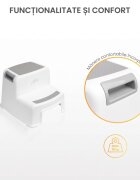 Sensillo Treapta dubla inaltator pentru copii Aimi Grey cu suprafata antiderapanta manere greutate admisa 75kg