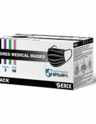 Serix Masca medicala de unica folosinta Tip IIR Neagra 3 pliuri 50 bucati