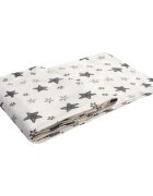 SeviBebe Set 2 museline din bumbac organic Grey Stars 70x55cm