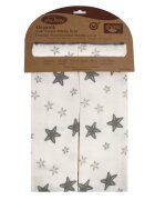 SeviBebe Set 2 museline din bumbac organic Grey Stars 70x55cm