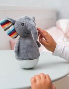 Sfera Zabawek Lampa de veghe in 7 culori LED muzicala Grey Elefant 18 cm