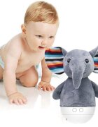Sfera Zabawek Lampa de veghe in 7 culori LED muzicala Grey Elefant 18 cm