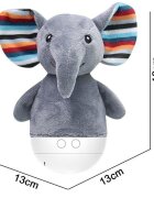 Sfera Zabawek Lampa de veghe in 7 culori LED muzicala Grey Elefant 18 cm