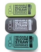 Silikids Pai refolosibil din silicon+cutie metalica de transport X-wide Charcoal