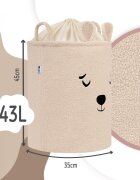 Sipo Cos pliabil cu manere rezistente Premium Fluffy Toy Boucle Bear Beige 43 litri