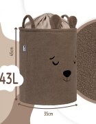 Sipo Cos pliabil cu manere rezistente Premium Fluffy Toy Boucle Bear Brown 43 litri