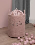 Sipo Cos pliabil cu manere rezistente Premium Fluffy Toy Boucle Cat Pink 43 litri