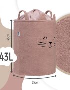 Sipo Cos pliabil cu manere rezistente Premium Fluffy Toy Boucle Cat Pink 43 litri