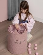 Sipo Cos pliabil cu manere rezistente Premium Fluffy Toy Boucle Cat Pink 43 litri