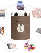 Sipo Cos pliabil pentru depozitare jucarii cu snur pentru inchidere Premium xl Brown Bear