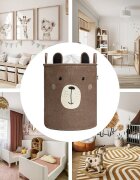 Sipo Cos pliabil pentru depozitare jucarii cu snur pentru inchidere Premium xl Brown Bear