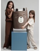 Sipo Cos pliabil pentru depozitare jucarii cu snur pentru inchidere Premium xl Brown Bear