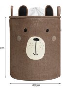 Sipo Cos pliabil pentru depozitare jucarii cu snur pentru inchidere Premium xl Brown Bear