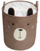 Sipo Cos pliabil pentru depozitare jucarii cu snur pentru inchidere Premium xl Brown Bear