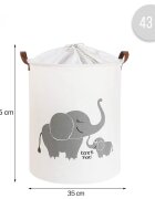 Sipo Cos pliabil pentru jucarii si rufe 35x42 cm bumbac 43l Elefant