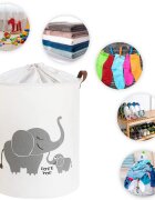 Sipo Cos pliabil pentru jucarii si rufe 35x42 cm bumbac 43l Elefant