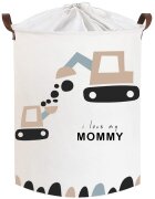 Sipo Cos pliabil pentru jucarii si rufe 35x42 cm bumbac 43l Love Mommy