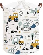 Sipo Cos pliabil pentru jucarii si rufe 35x42 cm bumbac 43l Mini Trucks