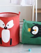 Sipo Cos pliabil pentru jucarii si rufe 35x42 cm bumbac 43l Pinguin