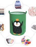 Sipo Cos pliabil pentru jucarii si rufe 35x42 cm bumbac 43l Pinguin