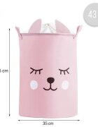 Sipo Cos pliabil pentru jucarii si rufe 35x42 cm bumbac 43l Pink Bear