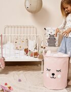 Sipo Cos pliabil pentru jucarii si rufe 35x42 cm bumbac 43l Pink Bear