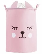 Sipo Cos pliabil pentru jucarii si rufe 35x42 cm bumbac 43l Pink Bear