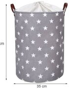 Sipo Cos pliabil pentru jucarii si rufe 35x42 cm bumbac 43l Stars