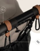 Sipo Set 2 carlige universale din piele ecologica maro pentru carucior