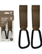 Sipo Set 2 carlige universale din piele ecologica maro pentru carucior