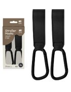 Sipo Set 2 carlige universale din piele ecologica neagra pentru carucior