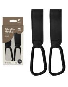 Sipo Set 2 carlige universale din piele ecologica neagra pentru carucior