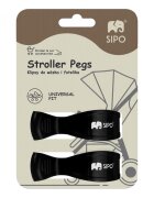 Sipo Set 2 cleme multifunctionale pentru carucior Negru