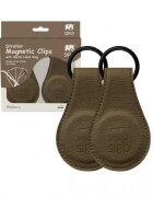 Sipo Set 2 clipsuri magnetice din piele ecologica maro pentru carucior