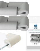Sipo Set 4 aparatori moi Baby Safety pentru suprafetele de sticla ale mobilierului gri