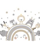 Sipo Sticker autocolant perete copii autoadeziv Animale zambitoare 70x49 cm