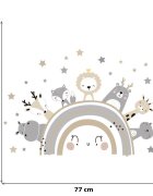 Sipo Sticker autocolant perete copii autoadeziv Animale zambitoare 70x49 cm