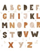 Sipo Sticker decorativ pentru copii autoadeziv Alfabet 70x73 cm