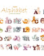 Sipo Sticker decorativ pentru copii autoadeziv Alfabetul Animalelor 65 x 100 cm